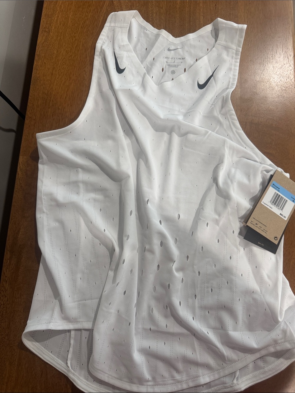 Nike womens White Dri-FIT Athletic Tank